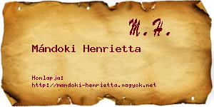 Mándoki Henrietta névjegykártya