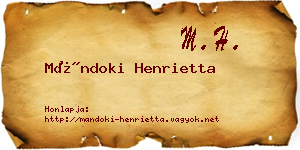 Mándoki Henrietta névjegykártya