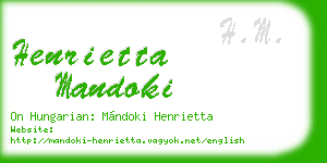 henrietta mandoki business card